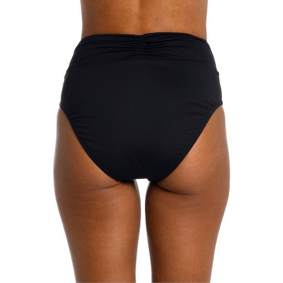 La Blanca Standard Island Goddess Cinch Back High Waist Bottom Size 16 Black - Picture 2 of 6